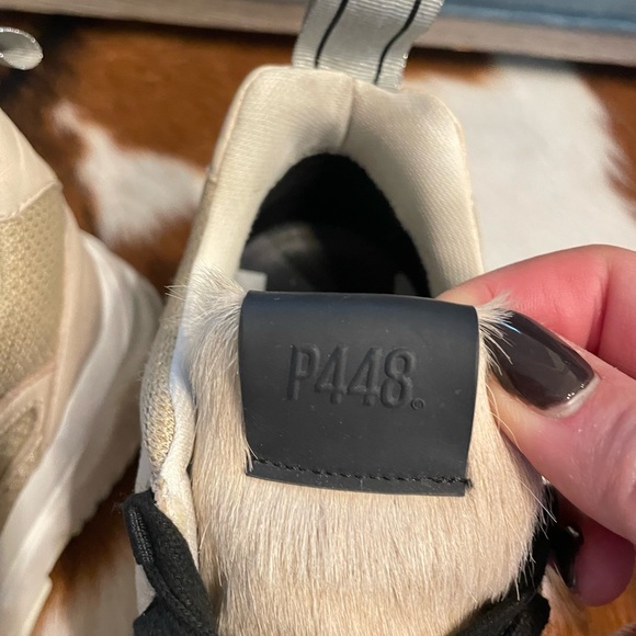 P448 cream fur tennis shoes sold out - Picture 3 of 6